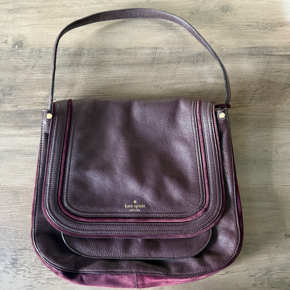 Kate Spade Burgundy Leather Shoulder Bag
